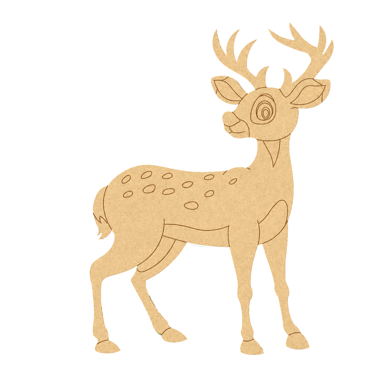 MDF DIY  deer cutout on a white background