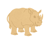 MDF DIY  cutout of a rhinoceros on a white background