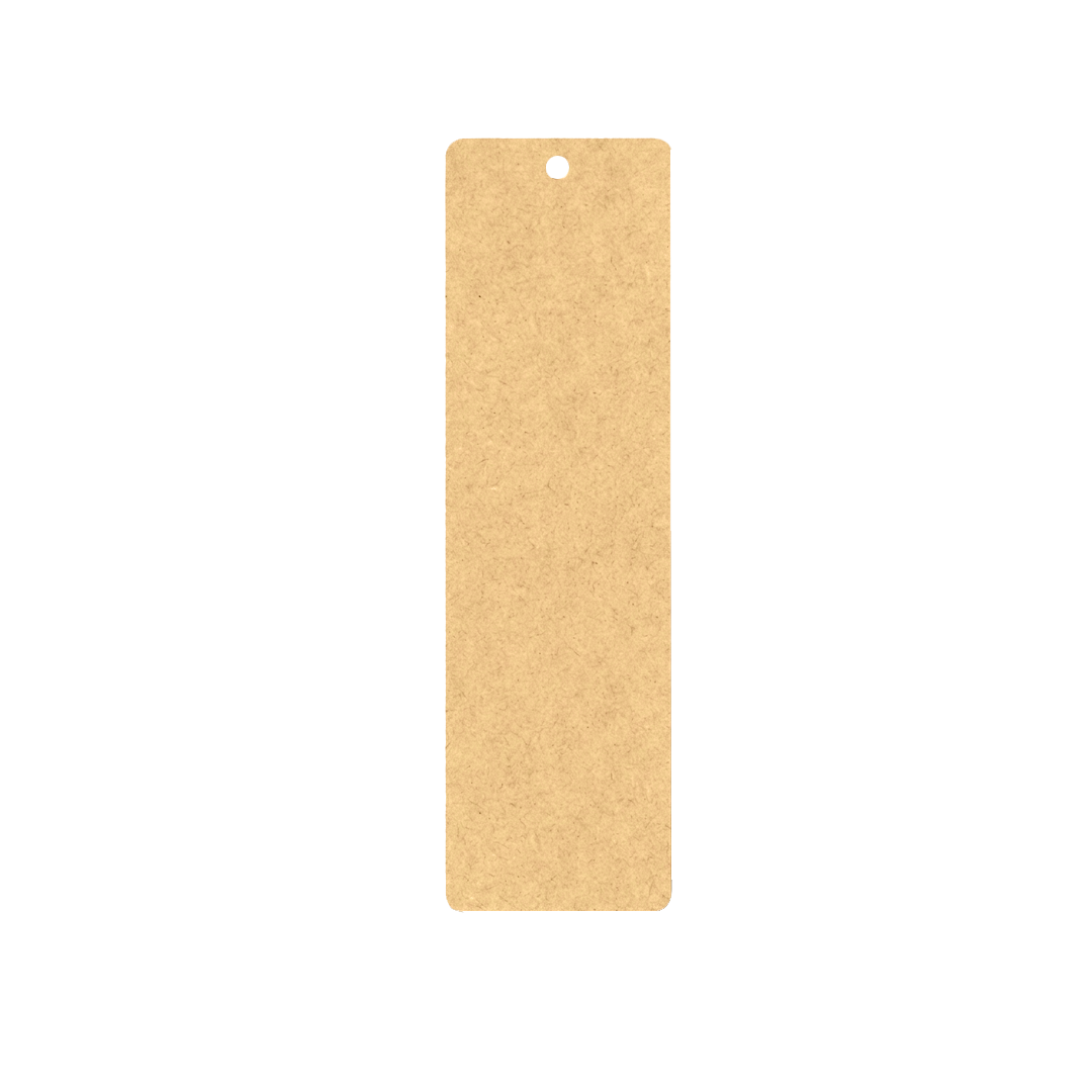  MDF DIY Bookmark with a hole on a white background