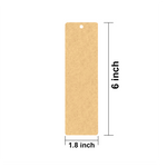 MDF DIY  Bookmark with dimensions 6 inches tall and 1.8 inches wide on a white background