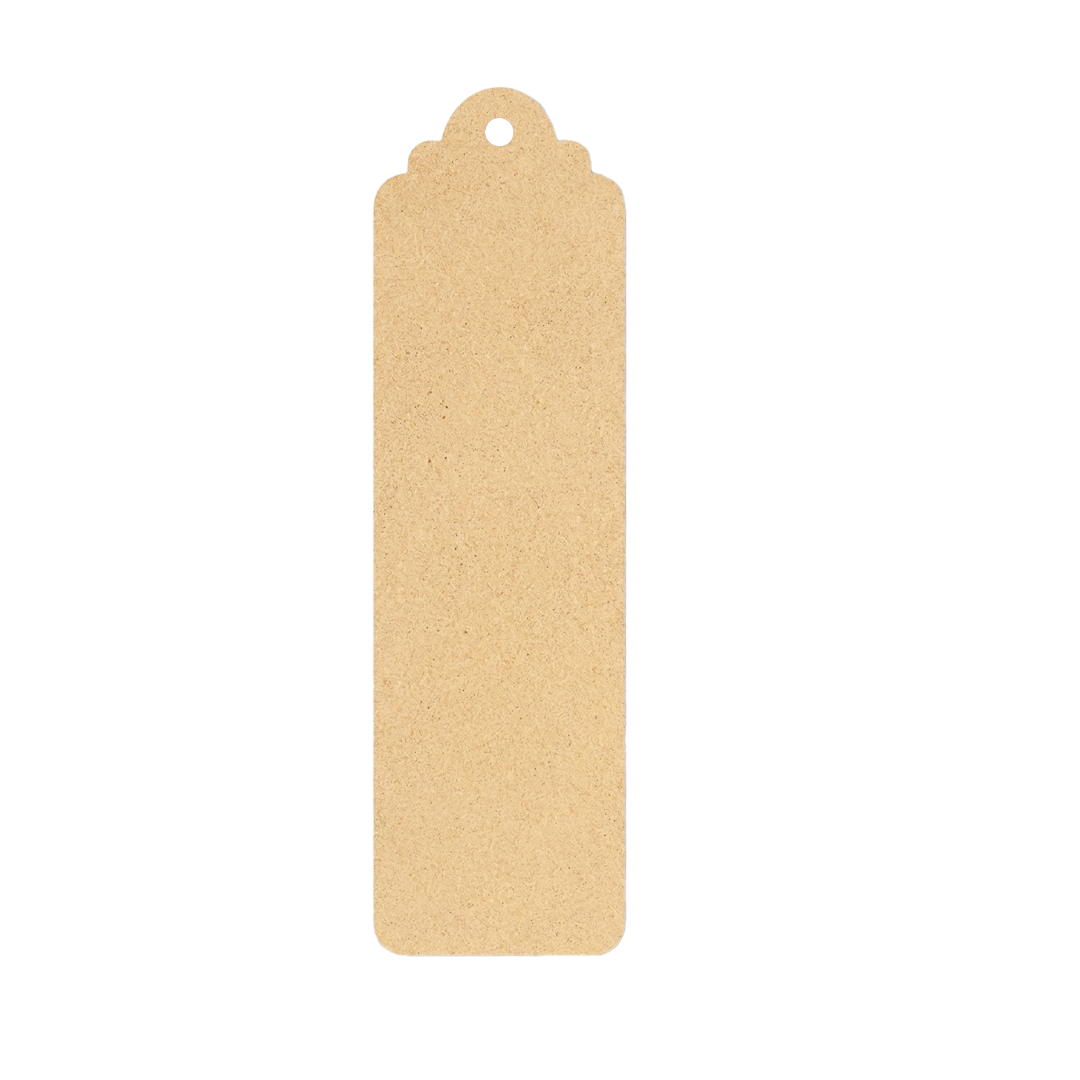 MDF DIY Bookmark with a hole on a white background