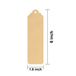 MDF DIY Bookmark with dimensions 1.8 inches wide and 6 inches tall on a white background