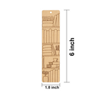 Open book with MDF DIY bookmark on a white background.