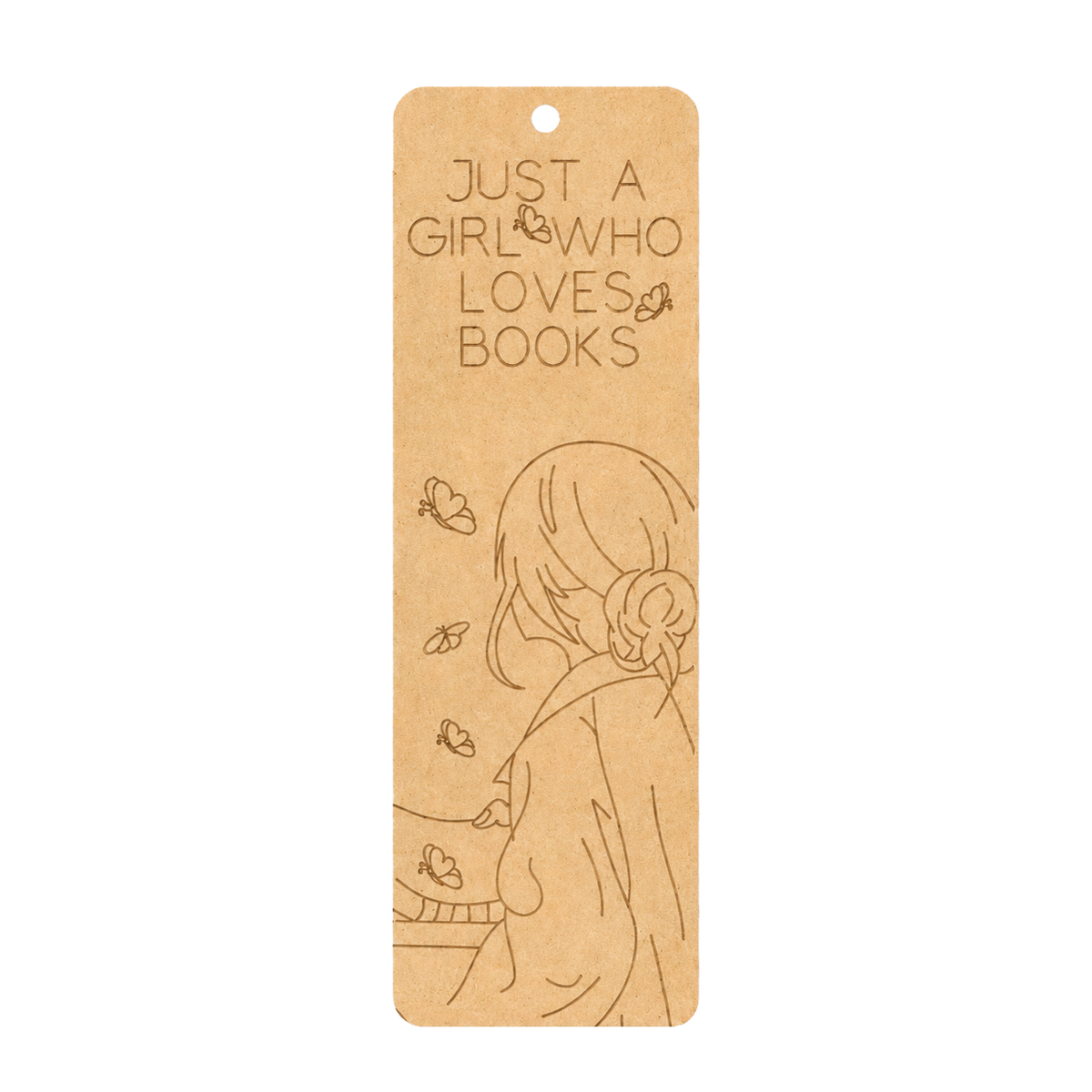 MDF DIY  bookmark with white background.