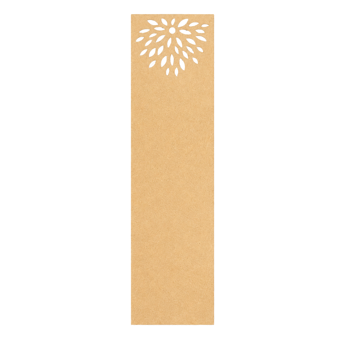 MDF DIY  bookmark with a white floral design on a white background