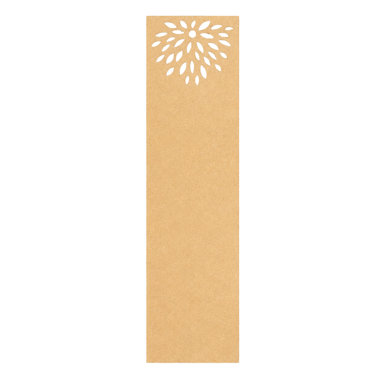 MDF DIY  bookmark with a white floral design on a white background