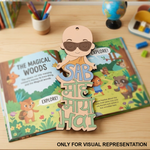 MDF DIY  cutout with text on a children's book about the Magical Woods