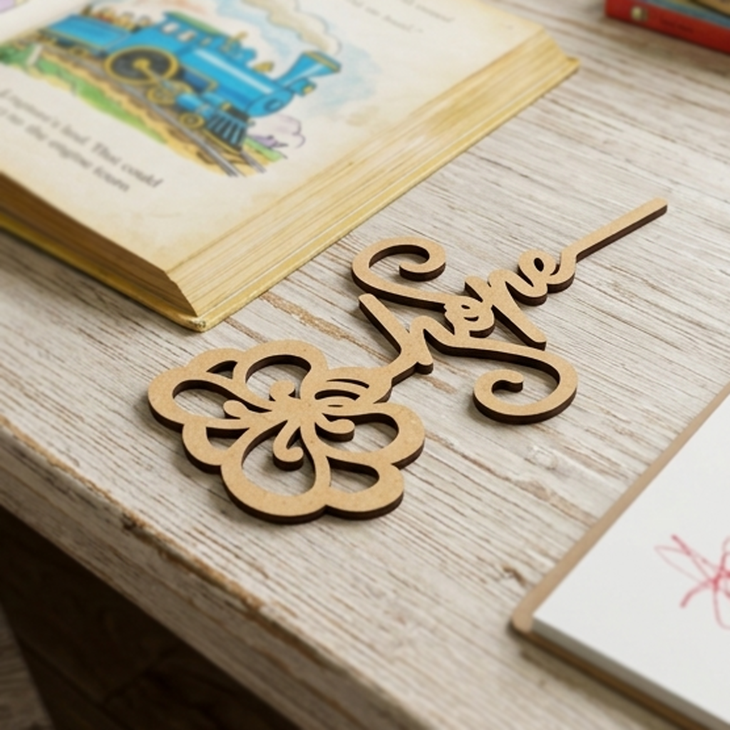  MDF DIY Bookmark decorative piece with 'hope' on a wooden surface