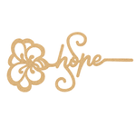 Decorative MDF DIY Bookmark with butterfly and 'hope' text on a white background