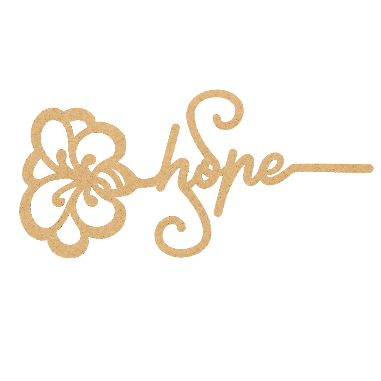 Decorative MDF DIY Bookmark with butterfly and 'hope' text on a white background