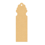 MDF DIY Bookmark  tag with scalloped edge on a white background