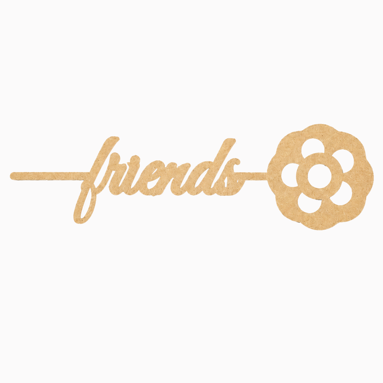 MDF DIY  'friends' Bookmark with a flower design on a white background