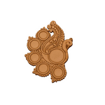 Decorative mdf tealight holder with intricate carvings on a white background