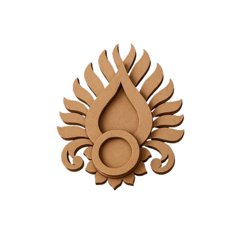 Decorative mdf tealight candle holder with sunflower design on a white background