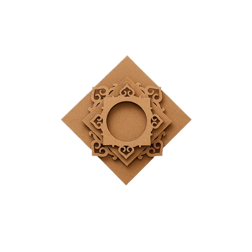 Decorative mdf tealight candle holder cutout with intricate patterns on a white background