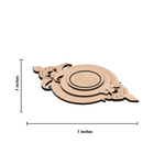 MDF decorative tealight candle holder with measurements on a white background