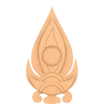 MDF Tealight Candle Holder cutout with a teardrop shape and circular center on a white background