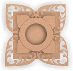 Intricately designed MDF DIY tea light holder base with floral cutwork pattern, perfect for resin art, decoupage, and festive home décor crafts