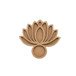 MDF tealight lotus flower design candle holder on a white background