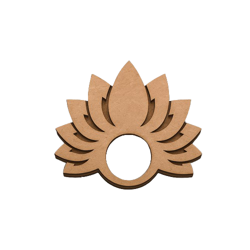 MDF  flower-shaped tealight candle holder on a white background