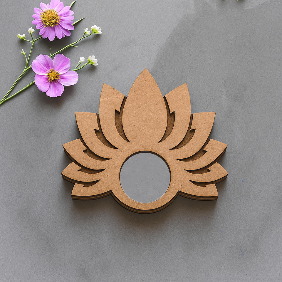 Eco-friendly lotus-shaped MDF candle holder with tealight