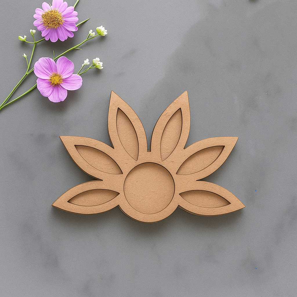 Lotus shape MDF tea light candle holder 