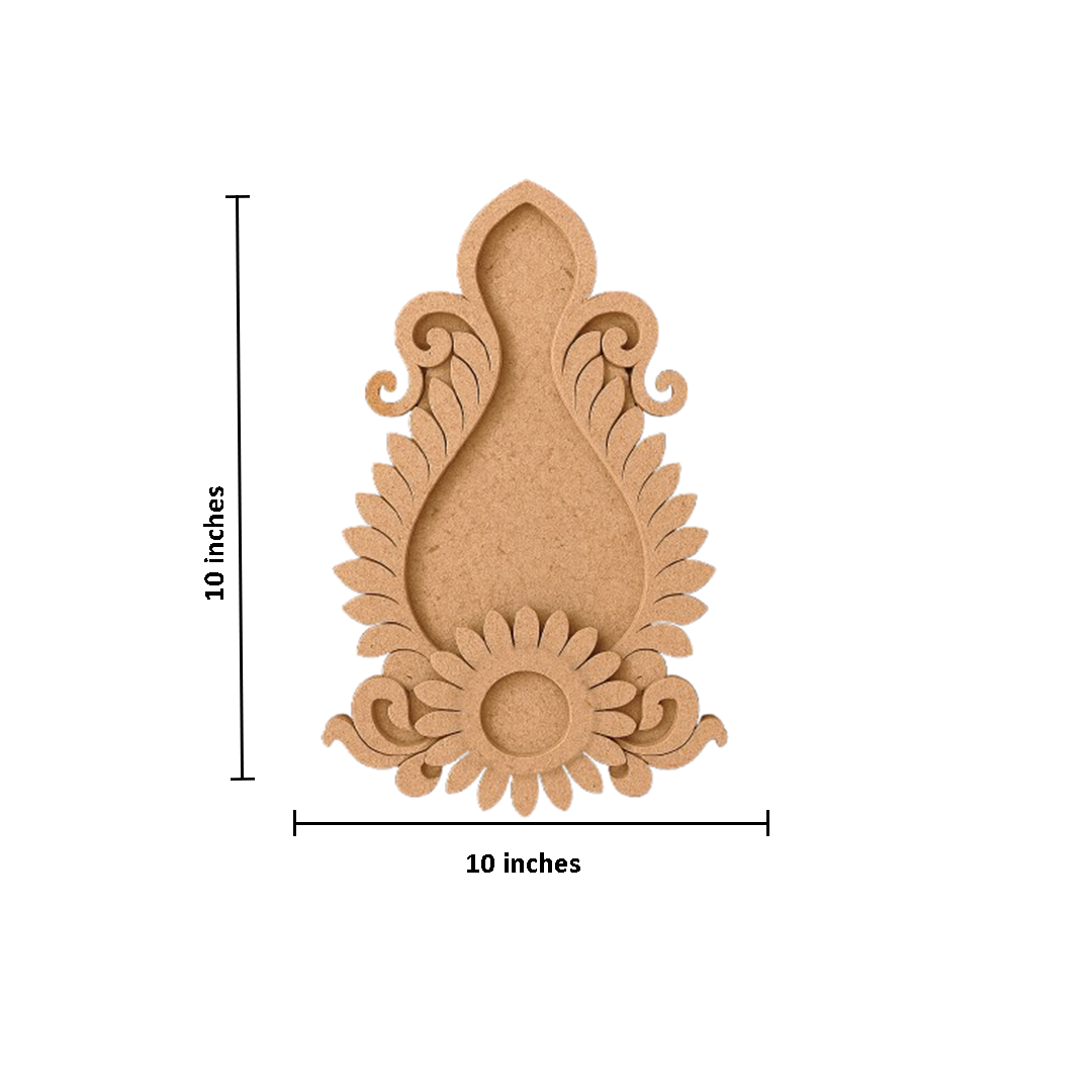 MDF Leaf Pattern T-Light Holder with Candle for Festive Home Décor with size
