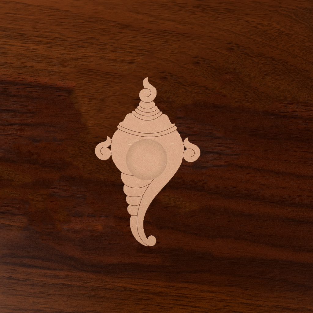 MDF Shankh T-Light Candle Holder with shankh design 