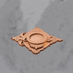 MDF Squircle T-Light Candle Holder with premarked floral design side view.