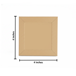 Beige square frame with dimensions labeled on a white background