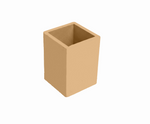 Beige rectangular MDF DIY pen holder on a white background