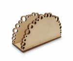 MDF DIY napkin holder with decorative cut-out design on a white background
