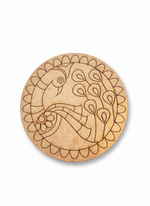 MDF DIY Mandala wall art with bird design on a white background