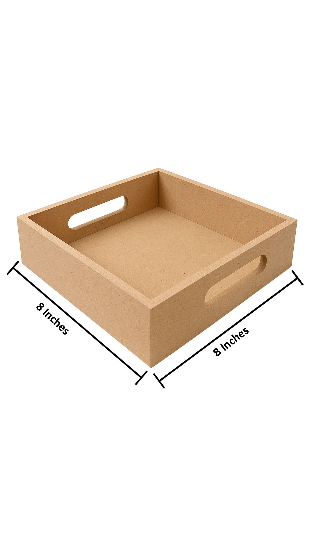 DIY square MDF serving tray with handles with size