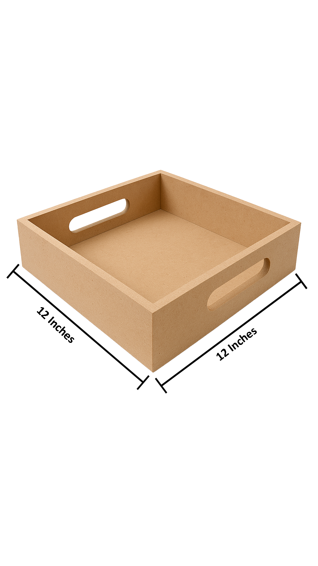 DIY square MDF serving tray with handles with size