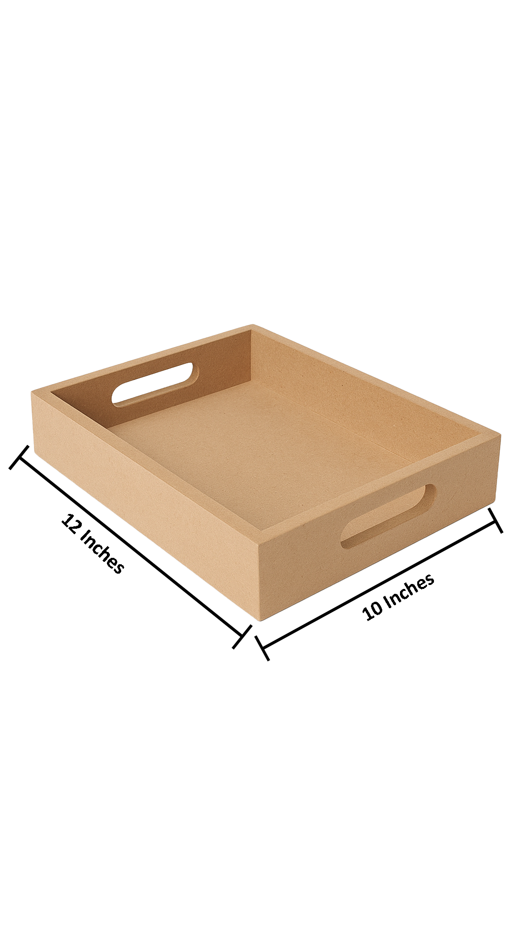 DIY rectangular MDF serving tray with handles with size