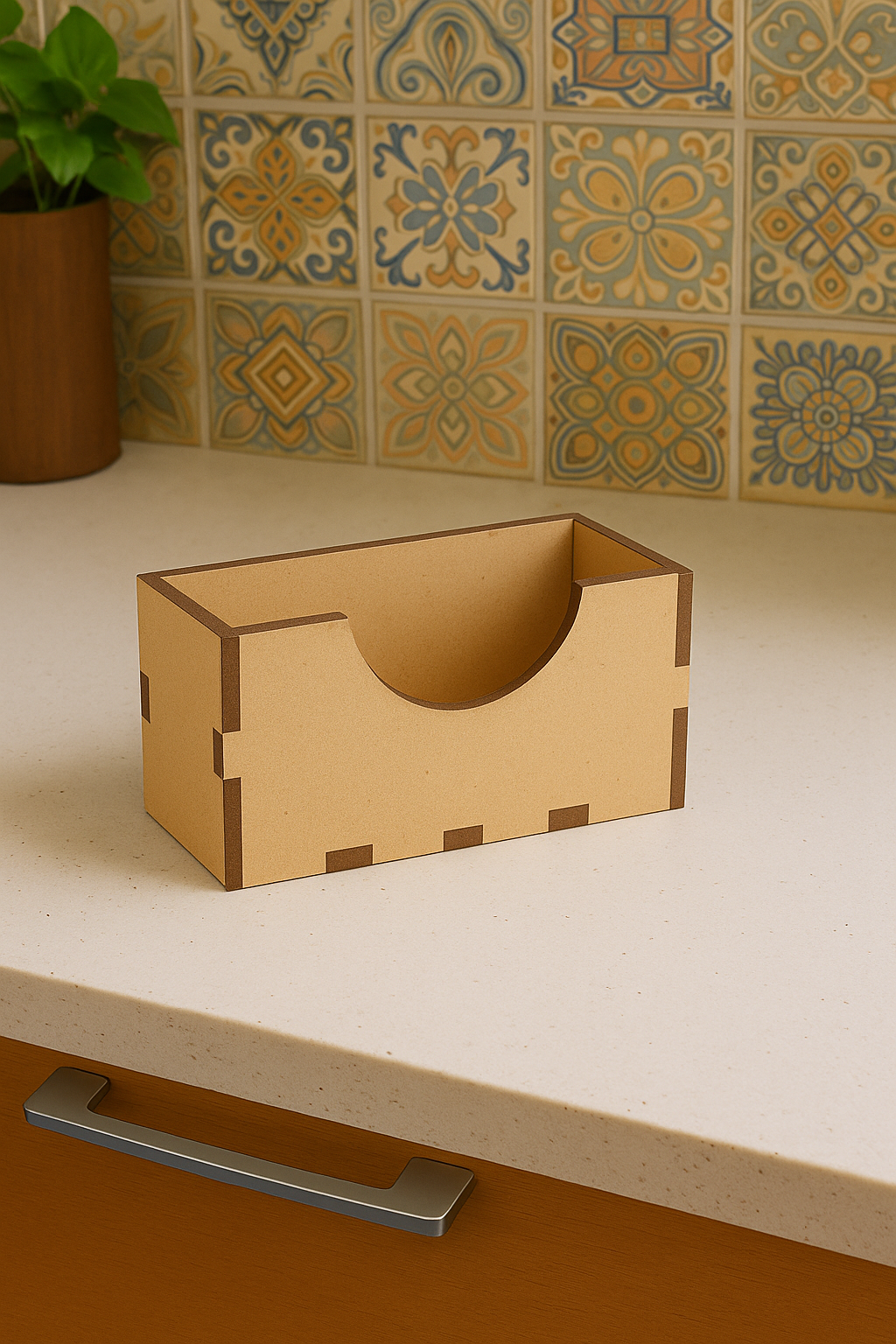 DIY rectangular MDF napkin holder, blank 