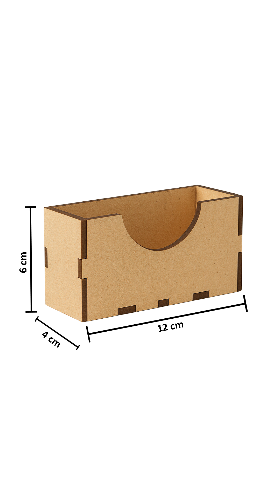DIY rectangular MDF napkin holder, blank with size