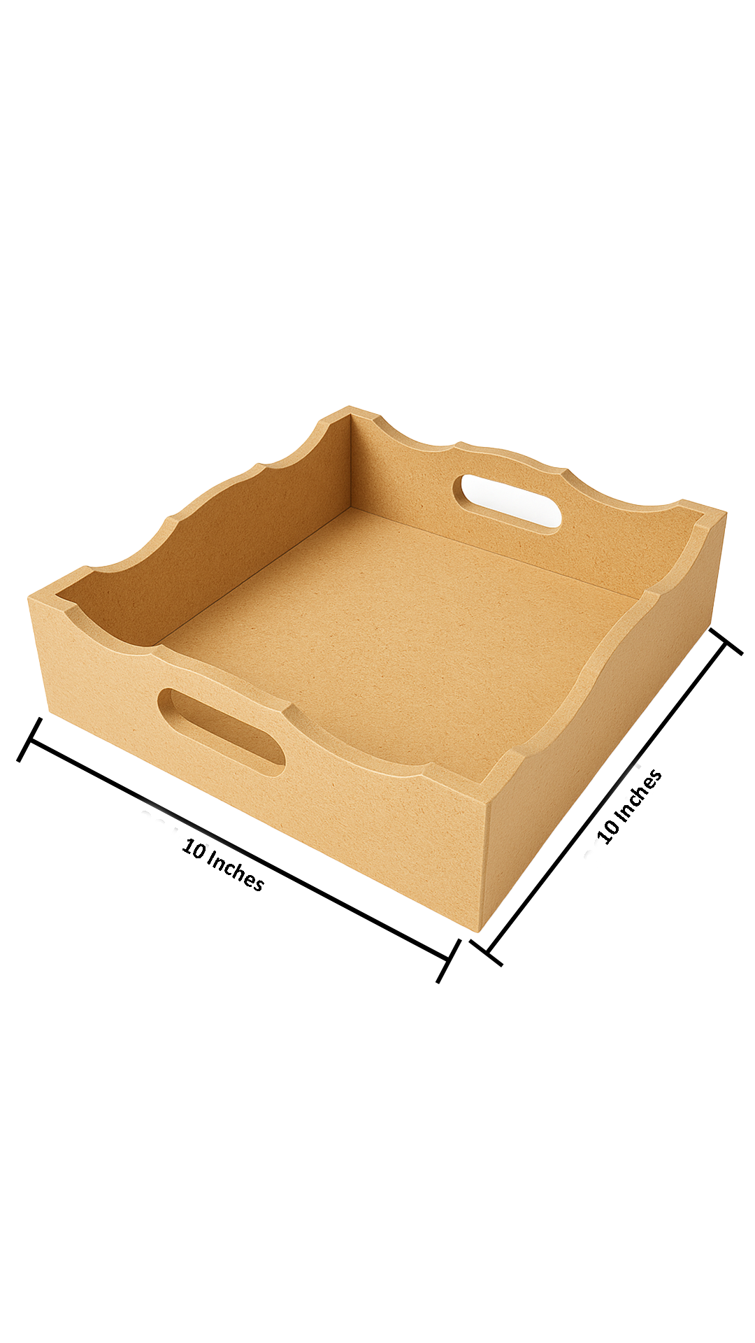 DIY scalloped MDF serving tray with handles with size
