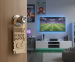 MDF Football Fans Only Door Hanger DIY Craft Decor Art unpainted laser cut MDF hanging with football goal ball and shoes for painting and decoration hanging on door