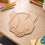 Unpainted DIY MDF animal face puzzle cutout for kids craft activity, painting, and educational play.