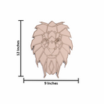 Unpainted DIY MDF geometric lion face puzzle with detachable pieces for painting and craft activity with size
