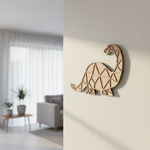 Unpainted DIY MDF geometric dinosaur puzzle wall-mounted  with detachable pieces for painting and craft activity