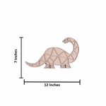 Unpainted DIY MDF geometric dinosaur puzzle with detachable pieces for painting and craft activity with size