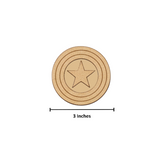 Unpainted DIY MDF Captain America shield circle cutout, 3 inch superhero craft for kids painting.