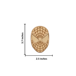 Unpainted DIY MDF Spider-Man mask cutout, superhero craft shape for kids painting and DIY projects.
