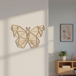 Unpainted DIY MDF geometric butterfly puzzle wall-mounted with detachable pieces for painting and craft activity