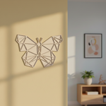 Unpainted DIY MDF geometric butterfly puzzle wall-mounted with detachable pieces for painting and craft activity