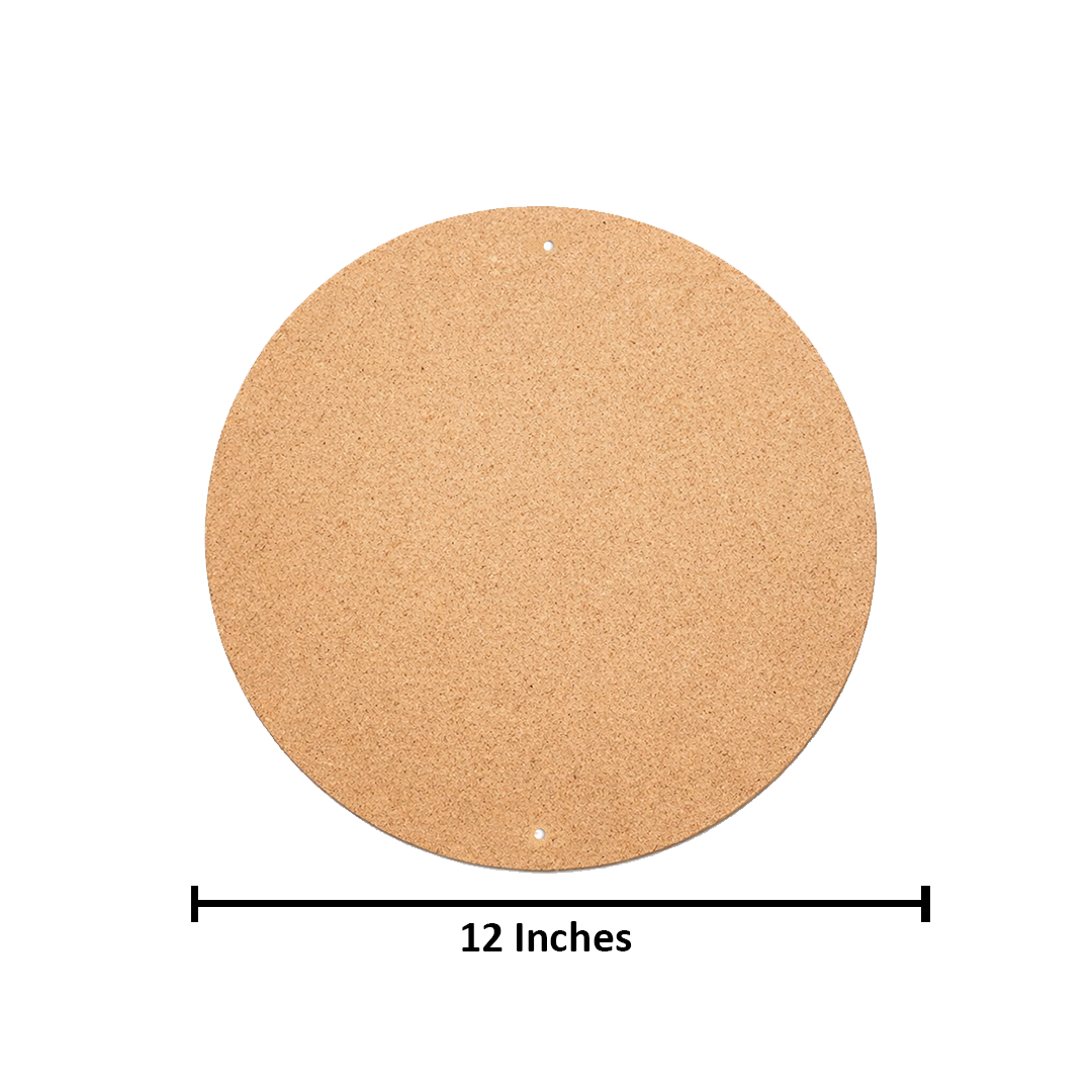 Plain DIY MDF round board with smooth surface and hanging holes for craft and wall decor projects with size