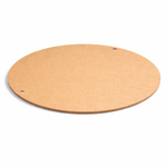 Plain DIY MDF round board with smooth surface and hanging holes for craft and wall decor projects
